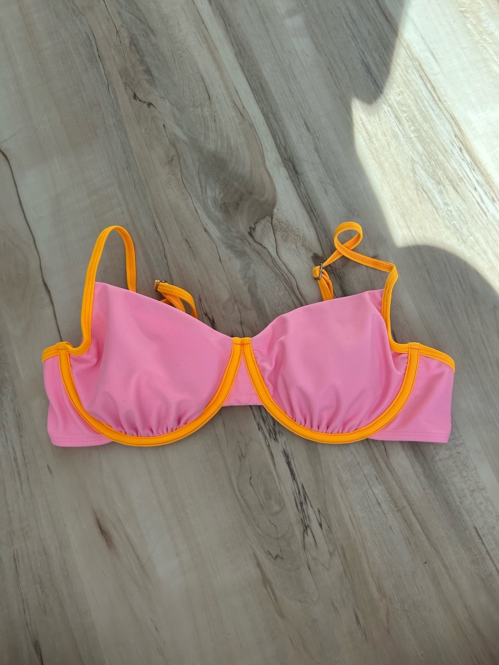 wild fable pink and orange underwire bikini top